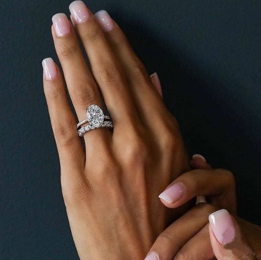 Oval Pave 5 Carat moissanite Ring 925 Sterling Silver